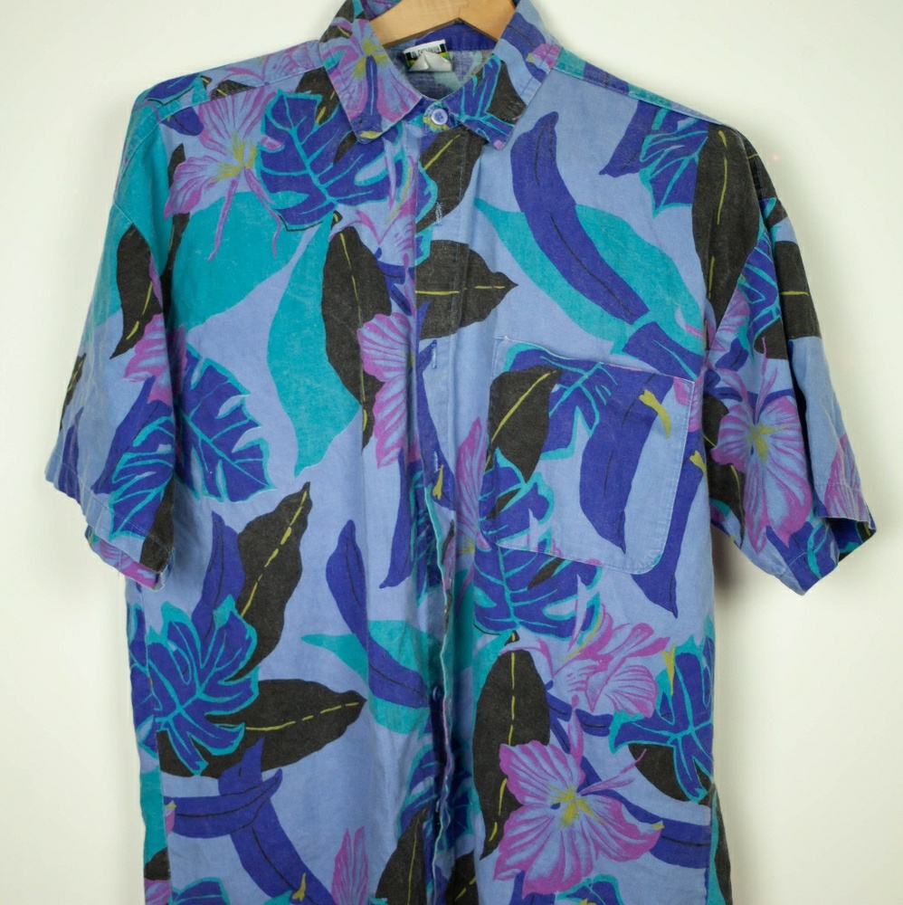 Vintage Floral Hawaiian Unisex Button Down